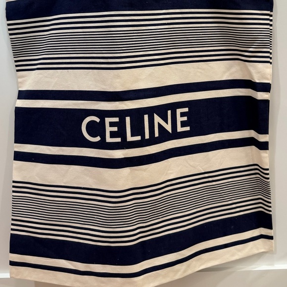 Celine- gift w\ purchase Striped Canvas Tote +
1 Novelty Scrunchie *Pick color* - Picture 6 of 11